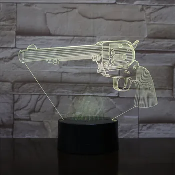

Sniper rifle Night Light LED 3D Illusion USB Touch Sensor RGB Decorative Lights Child Kids Gift Weapon Gun Table Lamp desk