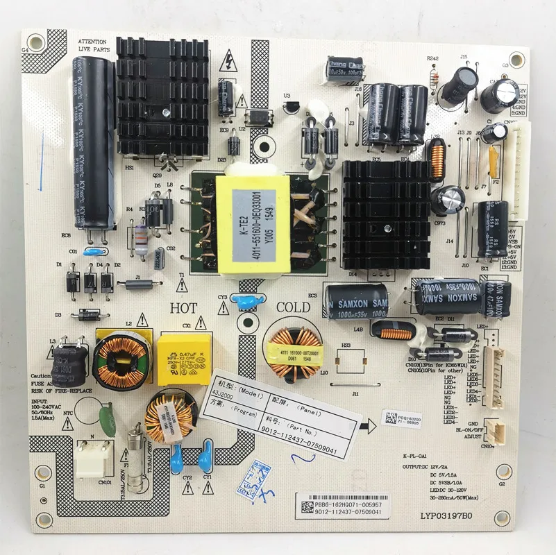 100% new original power supply board LED4253 LYP03008A0 465R1013SDJB K-PL-0A1 part |