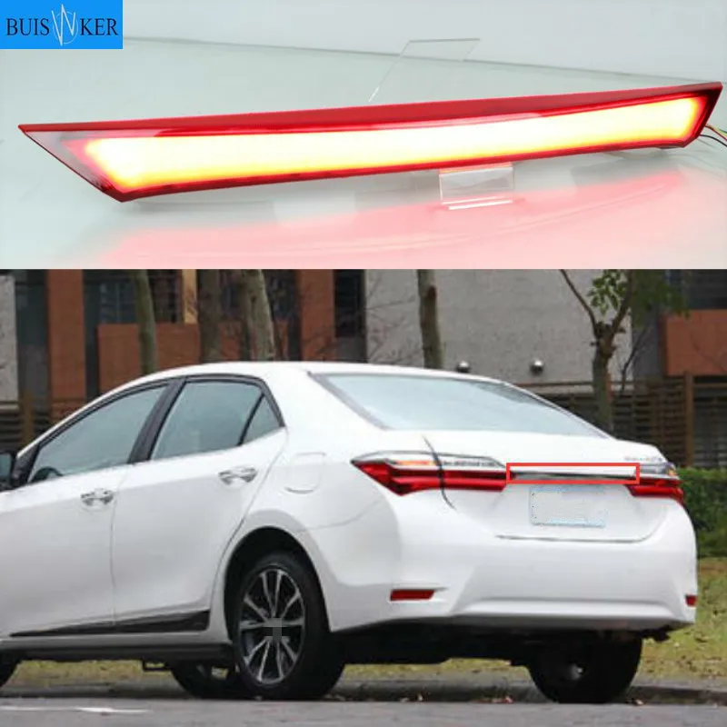 

Car LED Rear Fog Lamp Bumper Light Brake Light Dynamic Turn Signal Reflector For Toyota Corolla Altis 2014 2015 2016 2017 2018