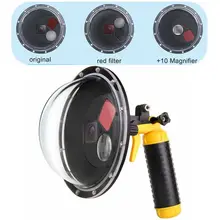 Красный фильтр+ 10 магнитный фильтр, водонепроницаемый чехол, маска+ плавучий триггер затвора для GoPro Hero 7 6 5 черный 6 ''купольный порт