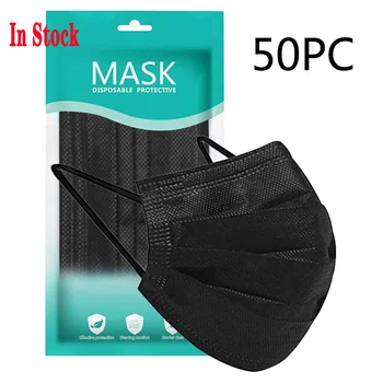 

Disposable Face Mask Dust Persona Mask 3Ply Ear loop 50PC disposable Mask Mouth Face FilterSafe Breathable Protective Mask