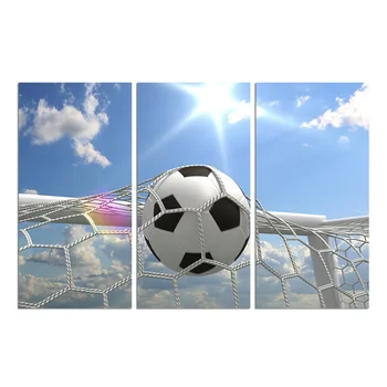 

3 Panels Home Decor Poster Football Goal Canvas Wall Art Painting Modern Style Living Room Decoration Wall Decor Picture