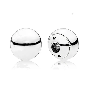 

New 925 Sterling Silver Bead Charm Signature Open Bangle End Cap With Cubic Zirconia Beads Fit DIY Bracelet Diy Jewelry