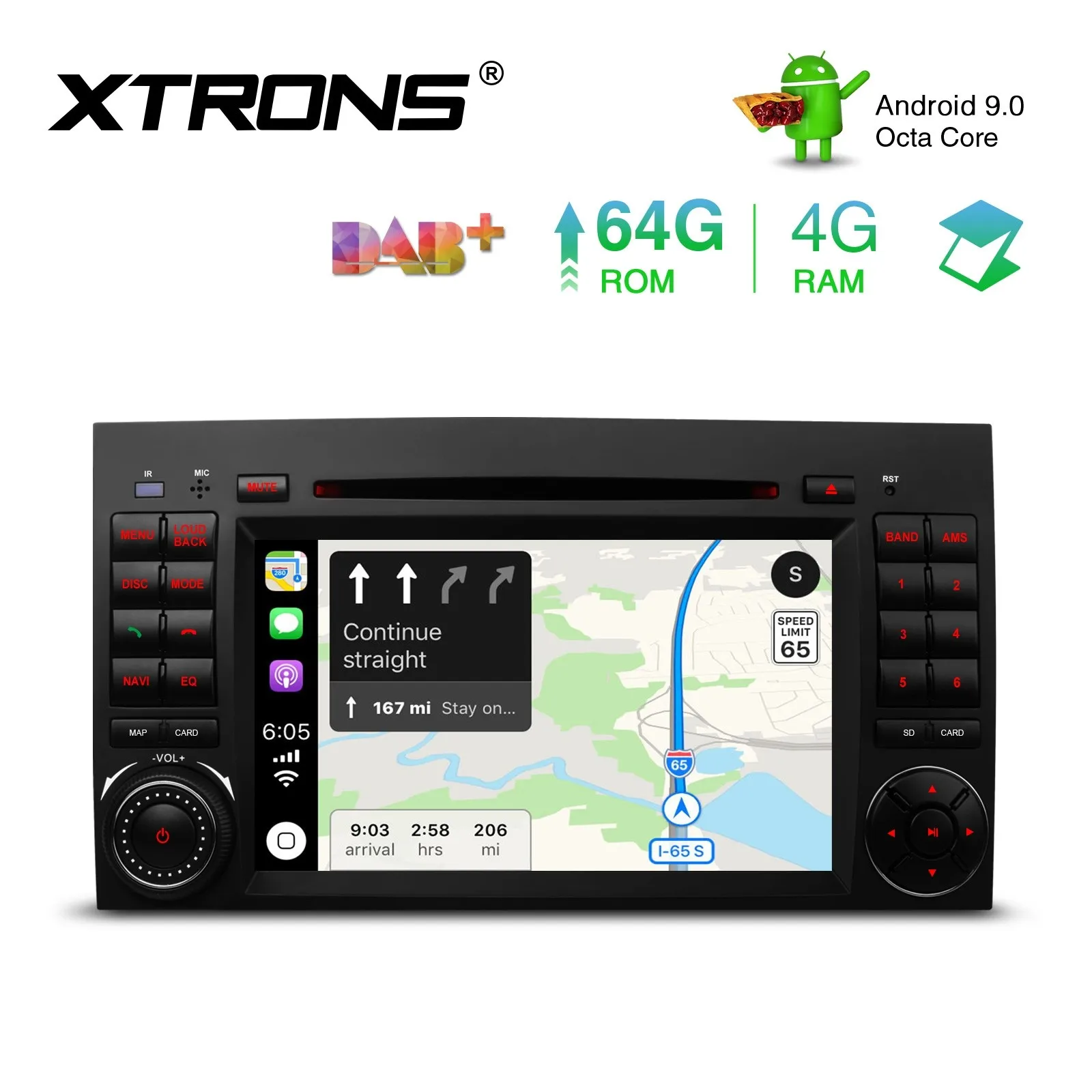Best 7" Android 9.0 Pie OS Car DVD Multimedia Navigation GPS Radio for Mercedes-Benz B-Class W245 2005-2011 & Sprinter W906 2006-2012 3