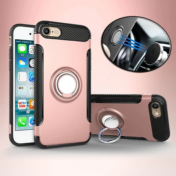 

100pcs Magnet Holder Car Ring Holder Stand Shockproof Case For VIVO X27 Pro X23 V11 V11i Z3i Y97 Hybrid PC+TPU Armor Back Cover