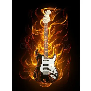 

Flame guitar Music 5D diy diamond painting Full Square Round Drill mosaic embroidery sale needlework home decoration AA2711