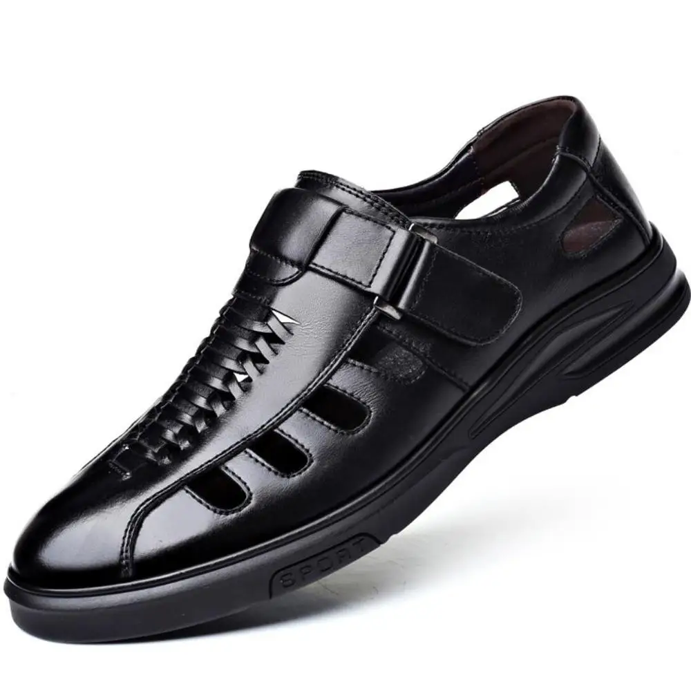 Новые сандалии из натуральной кожи; мужская кожаная обувь; мужские сандалии; удобная летняя обувь; zapatillas hombre; сандалии-гладиаторы