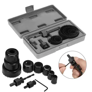 

Durable Metal Drill Bits Black Wood Carbon Steel Practical Cutter Core Shaft Hole Saw Bit Sturdy Hole Saw Cutting Mandrel