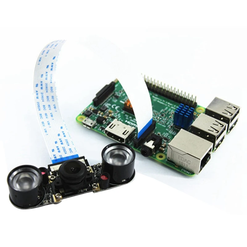 RISE-Smart Raspberry Pi инфракрасный ночной модуль камеры 5 МП широкоугольный 130 степени камеры «рыбий глаз» с инфракрасным ИК-датчиком светодиодный светильник
