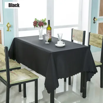 

Hotel Restaurant Washable Rectangle White Polyester Dinner Table Cover Kids Birthday Wedding Party Favor Black Mint Table Cloth