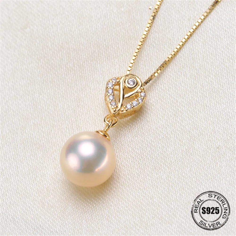 

New Arrival Silver Gold Color Pendant Mounts DIY oysters Pearl S925 Sterling Silver Pendant Findings Settings Jewelry Beads