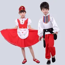 Songyuexia, традиционный русский костюм, танцевальные костюмы, платье, китайские танцевальные костюмы, детские костюмы для девочек и мальчиков, народные танцевальные костюмы