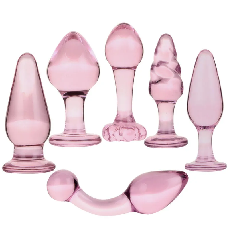 New Pink Glass Anal Plug Exquisite Sexy Toys Anus Dilator Butt-Plug Sex For Woman Balls Dildo Butt Plugs |