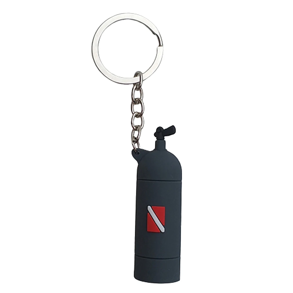 Diving Tank Key Chain Dive Flag Keychain Keyring Diver Fans Charm Pendant Dive Air Cylinder Keychain Keyring 