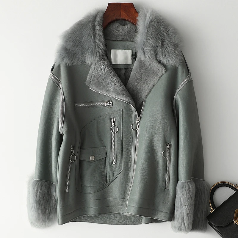 

2019 Short Women Winter Jacket 2Way Real Fur Best Sleeve Turn-Off Thick Warm Fur