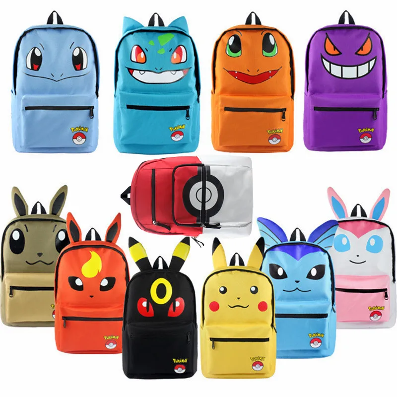 Pokemon Pikachu Косплей рюкзак для питомцев Eevee нейлоновый Большой Вместительный ранец Poke Ball на молнии Студенческая сумка школьные сумки Сумки для хранения