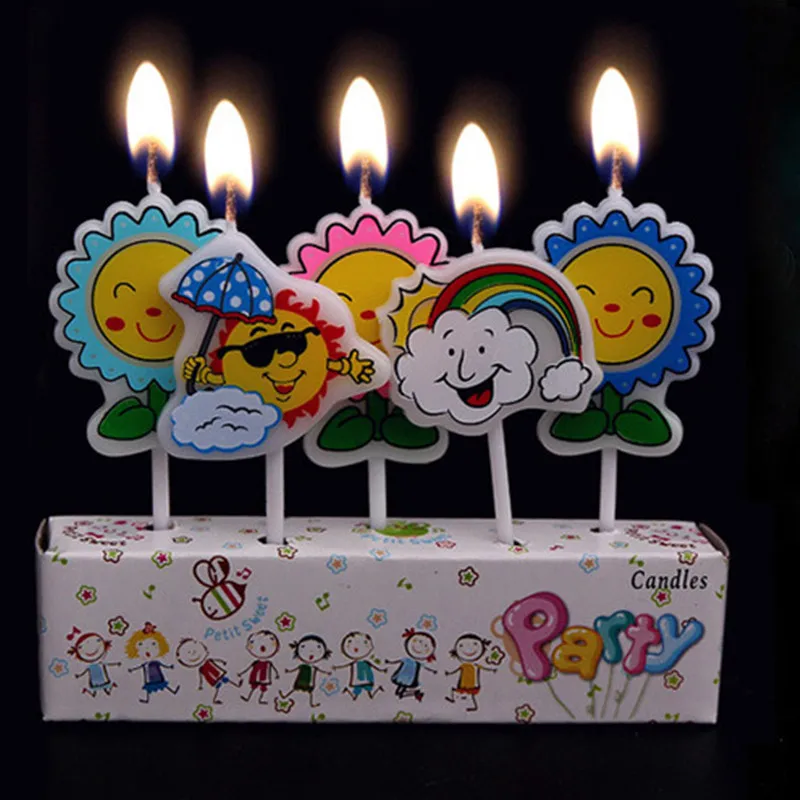 5 шт./компл. день рождения свечи подарок для ребенка с рисунком корабля милый кот, слон, Сова, платье, вечерние поставки торт Топпер торт декоративные свечи - Цвет: 9