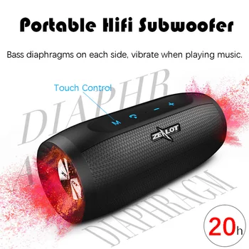 

ZEALOT S16 Big Power Portable Bluetooth Speaker Wireless Stereo with FM Radio Music Subwoofer Column Speakers for Computer