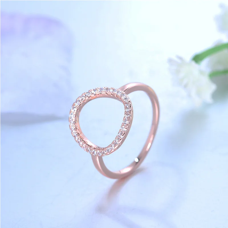 Модное серебряное 925 Ювелирное кольцо с кубическим цирконием драгоценный камень для женщин кольца геометрической формы Свадьба Помолвка вечерние подарки