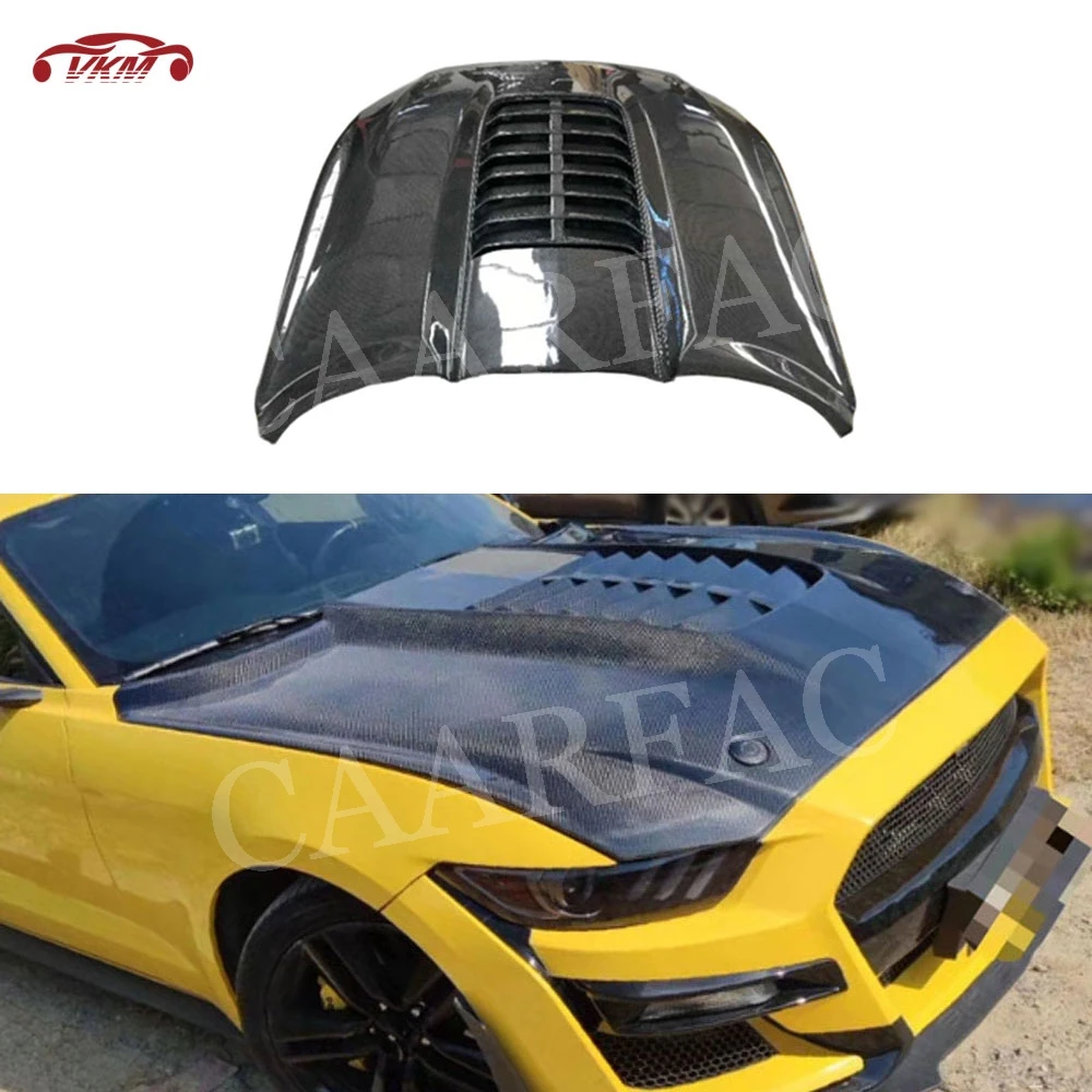Углеродное волокно передний капот двигателя для Ford Mustang Coupe КАБРИОЛЕТ 2 двери 2015-2017 автомобильный вентиляционное отверстие отделка Гриль Кр... Углеродное волокно передний капот двигателя для Ford Mustang Coupe КАБРИОЛЕТ 2 двери 2015-2017 автомобильный вентиляционное отверстие отделка Гриль Кр...