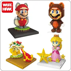 Игра Weagle Super Mario Peach Princess Bowser Goundhog Летающая белка 3D модель Алмазная Мини-строительные маленькие блоки игрушка без коробки