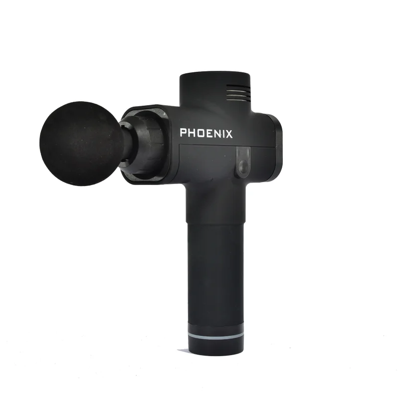 black Phoenix A1 пистолет для массажа мышц, массажер для глубоких тканей, терапия, пистолет для упражнений, облегчение боли в мышцах, формирование тела с 6 головками - Цвет: black