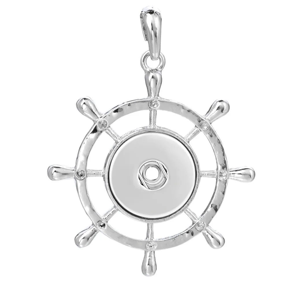Interchangeable 18mm Snaps Buttons Pendant Necklaces Captain Rudder For Women DIY Jewelry Fittings Wholesale | Украшения и