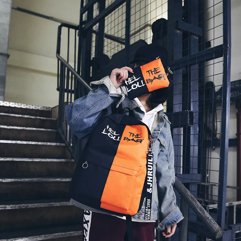 Студенческий рюкзак стиль колледжа стиль контрастного цвета рюкзак модный с буквенным принтом рюкзак поколение