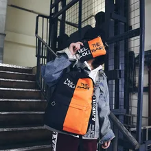 Студенческий рюкзак стиль колледжа стиль контрастного цвета рюкзак модный с буквенным принтом рюкзак поколение