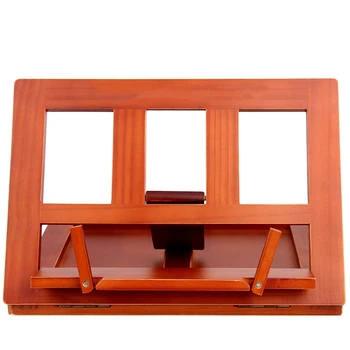 

HOT-Foldable Wood Reading Frame Tablet Stand Portable Bookshelf Cookbook Holder Music Folder Wooden Laptop Tablet IPAD Stand Hol