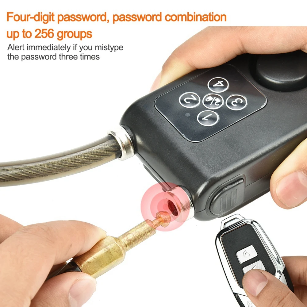 

Y787R Wireless Remote Control Alarm Lock Electric Bike Motorcycle Code Steel Cable Chain Lock smart door lock