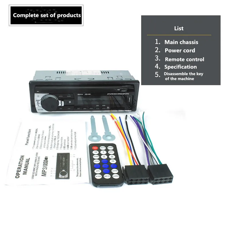 Car MP3 Player Car Radio Stereo MP3 Player Digital Bluetooth 60Wx4 FM Âm nhạc Âm nhạc USB / SD có đầu vào AUX Dash