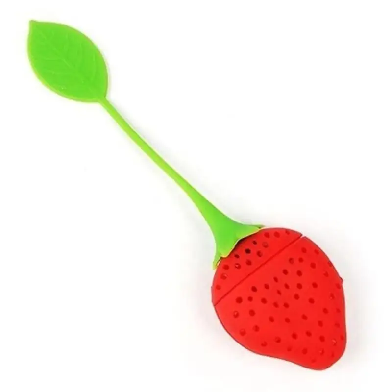 

Reuseable Foof safe Silicone Red Strawberry Shape Tea Leaf Bag Holder Tea Coffee Punch Filter Tea Infuser LX7589