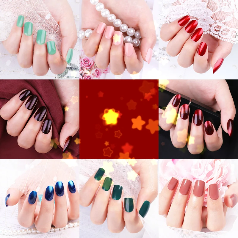 

24Pcs/Box New Style Recyclable Wearable Fake Nails Finished Nail Patches Removable Repeated Use of Fake Nail Patches