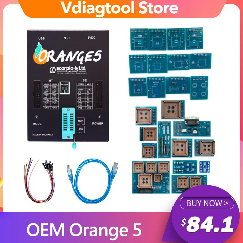 Полный Orange5 v1.36 программатор диагностический инструмент с полным адаптером orange5