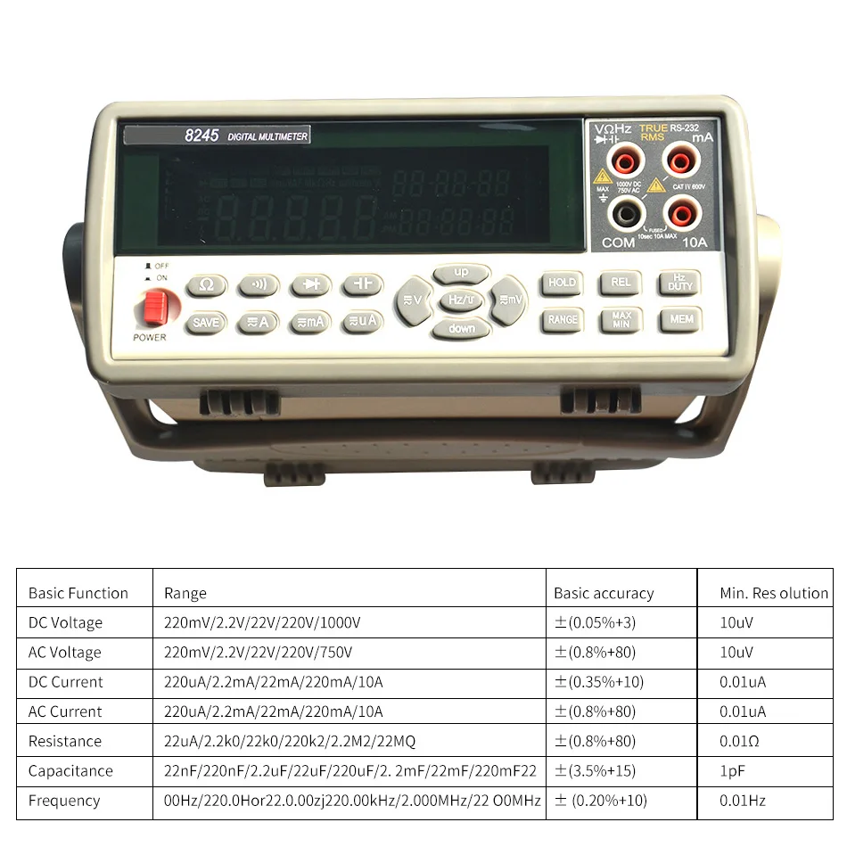 Настольный дисплей VC8245 4 1/2 высокоточный мультиметр Ture RMS с USB