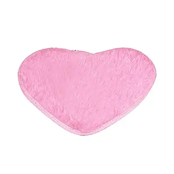 

Velvet Fabric Heart Shape Floor Mat Anti-slip Water Absorption Bath Mat Solid Color Bath Rugs For Bathroom Kitchen Bedroom