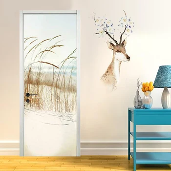 

Innovative 3D Vision Grass Pattern Door Sticker Waterproof Self-Adhesive Removable Wall Sticker for Wall Home Decoration