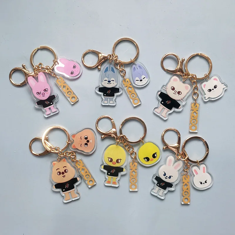 Kpop бродячие Детские Мультяшные брелки Kawaii Skzoo акриловые милые брелоки для детей