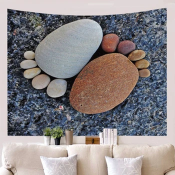 

Creative Nordic Style Stone Footprints Carpet Hanging Tapestry Birthday Party Decoration Background Wall Decoration Carpet