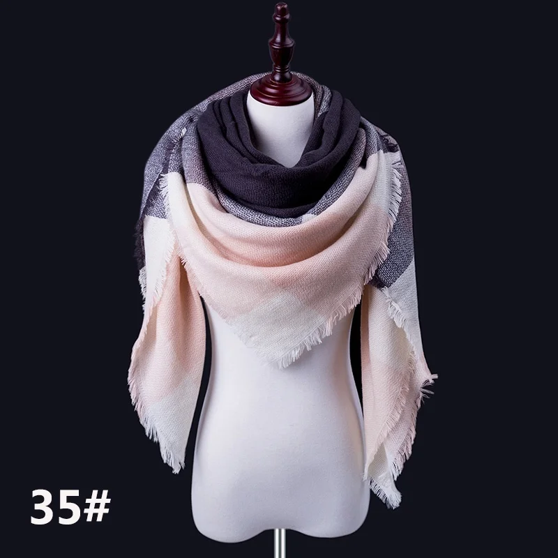 YEABIU женский модный треугольный шарф Элегантная Женская Удобная мягкая шаль Зимний теплый шарф клетчатая накидка трендовые аксессуары - Цвет: a22