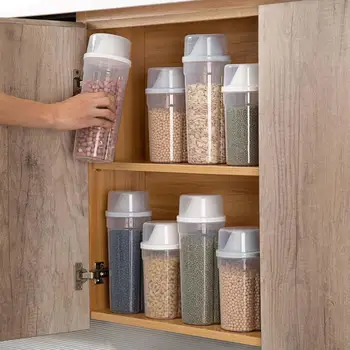 

1500/2100ML Multi-grain Sealed Cans Dried Fruit Storage Cans Snack Storage Box Tank Plastic Containers For Food Storage