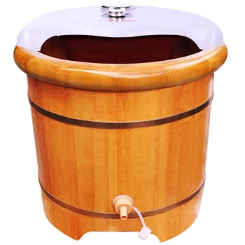 

Household Washing Footbath Thermostat Steam Fumigation Solid Wood Foot Bath Bubble Foot Barrel Massage Home Sauna Soaking Feet