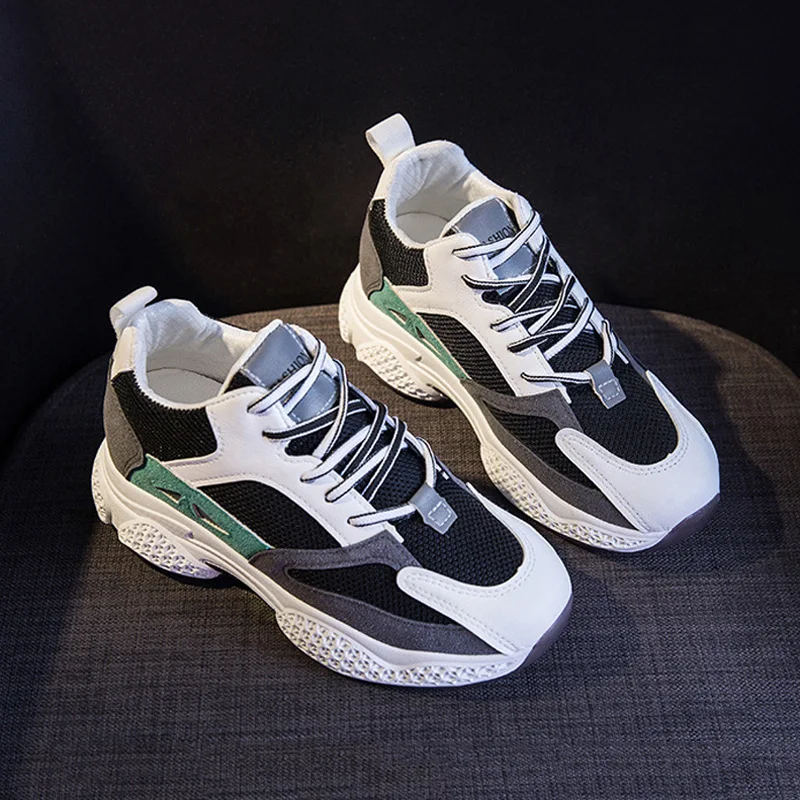 Shoes Women Flats Sneakers Platform Sneakers Chunky Sneakers Girls Women Fashion Thick Bottom Shoes Breathing Women Sports Shoes