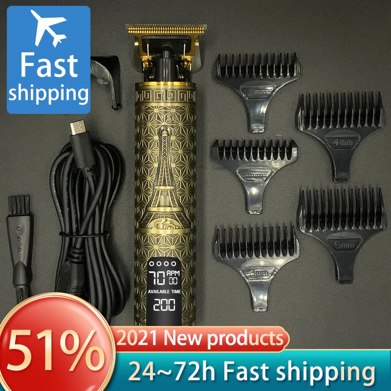 T Hair Clipper Electric LCD Cordless Shaver Trimer Barber Close to 0mm Hair Cutting Machine trimmer for men Dragon Buddha
