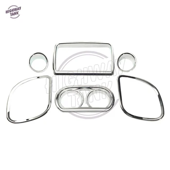 

6 Pcs Chrome Motorcycle Fairing Speedometer Radio Speaker Trim Kit case for Harley Road Glide FLTRX FLTRXS 2015 2016 2017