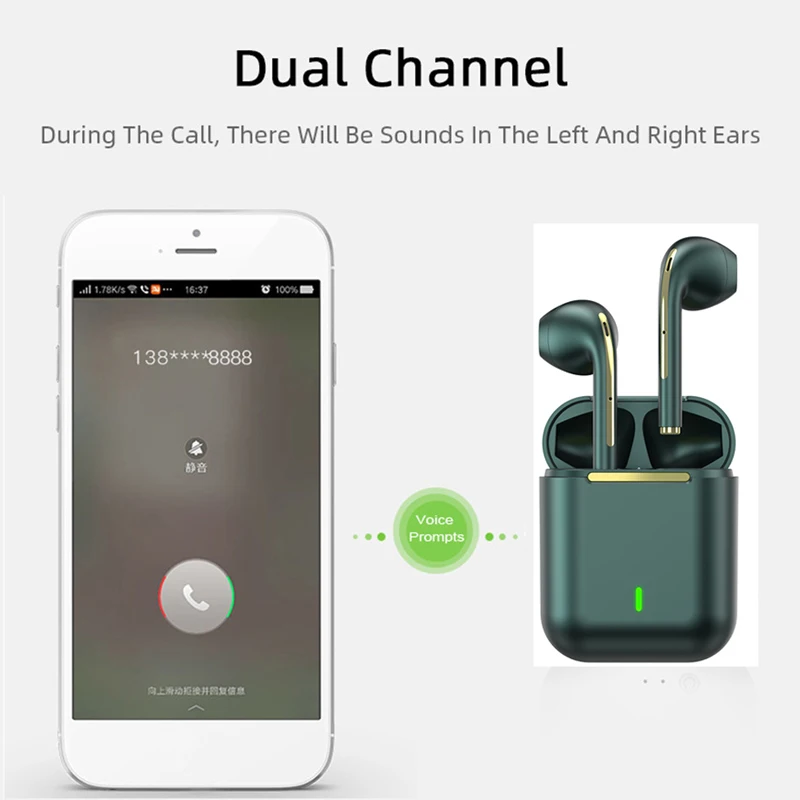 TWS Bluetooth-hovedtelefoner Stereo Ægte trådløse headset Ørepropper In-ear håndfri øretelefoner Ørepropper til iPhone Xiaomi og alle telefoner_voghion.com