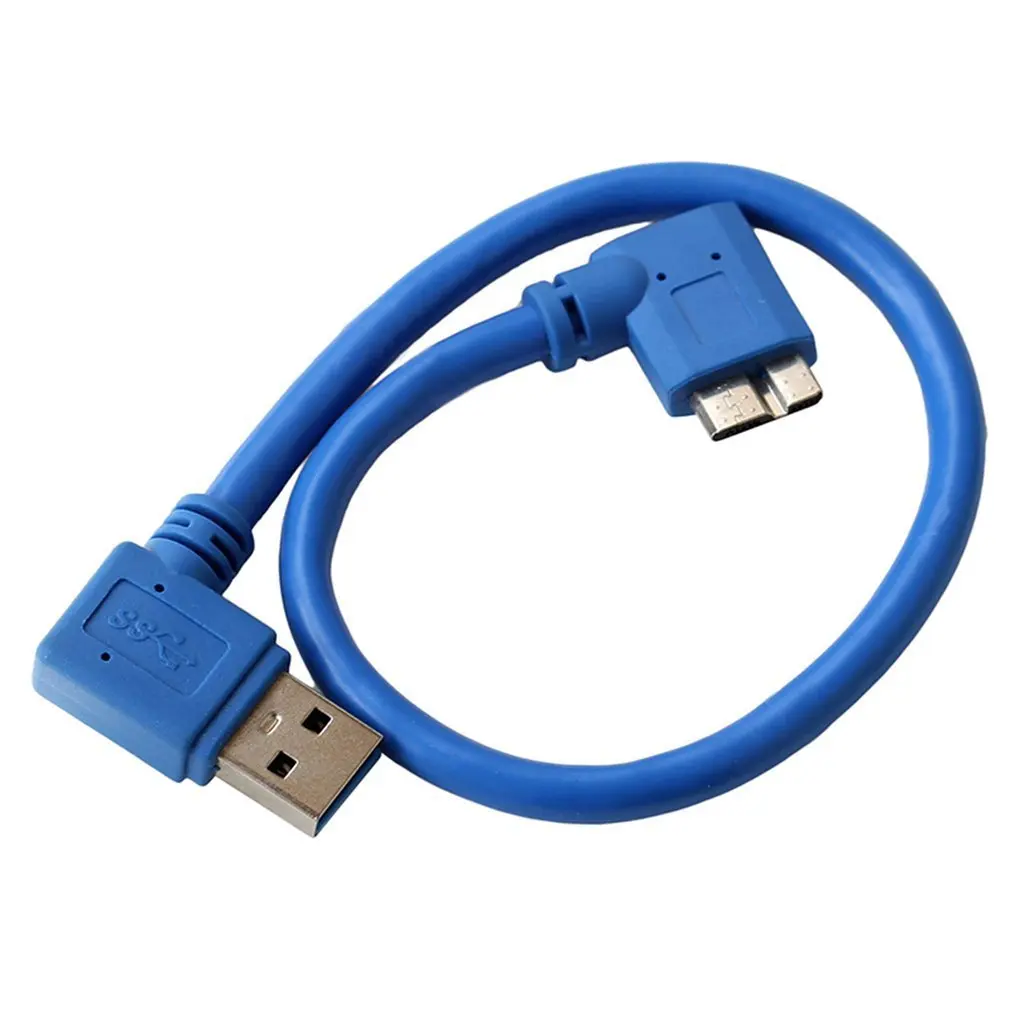 30 см 90 градусов прямоугольный Micro B USB 3,0 Синхронизация данных зарядный короткий кабель для USB3.0 мобильный жесткий диск