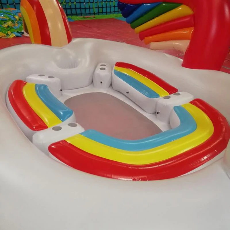 450cm Inflatable Unicorn Pool Float Island Blow Up Summer Beach Swimming Party Lounge Raft Ride On Toys Kids Adults 5