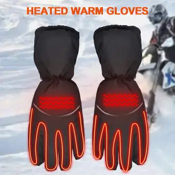 

Winter Electric Heated Gloves Windproof Waterproof Anti-skid Battery Box Heating Reflective Gloves Touchscreen Hand Warmer